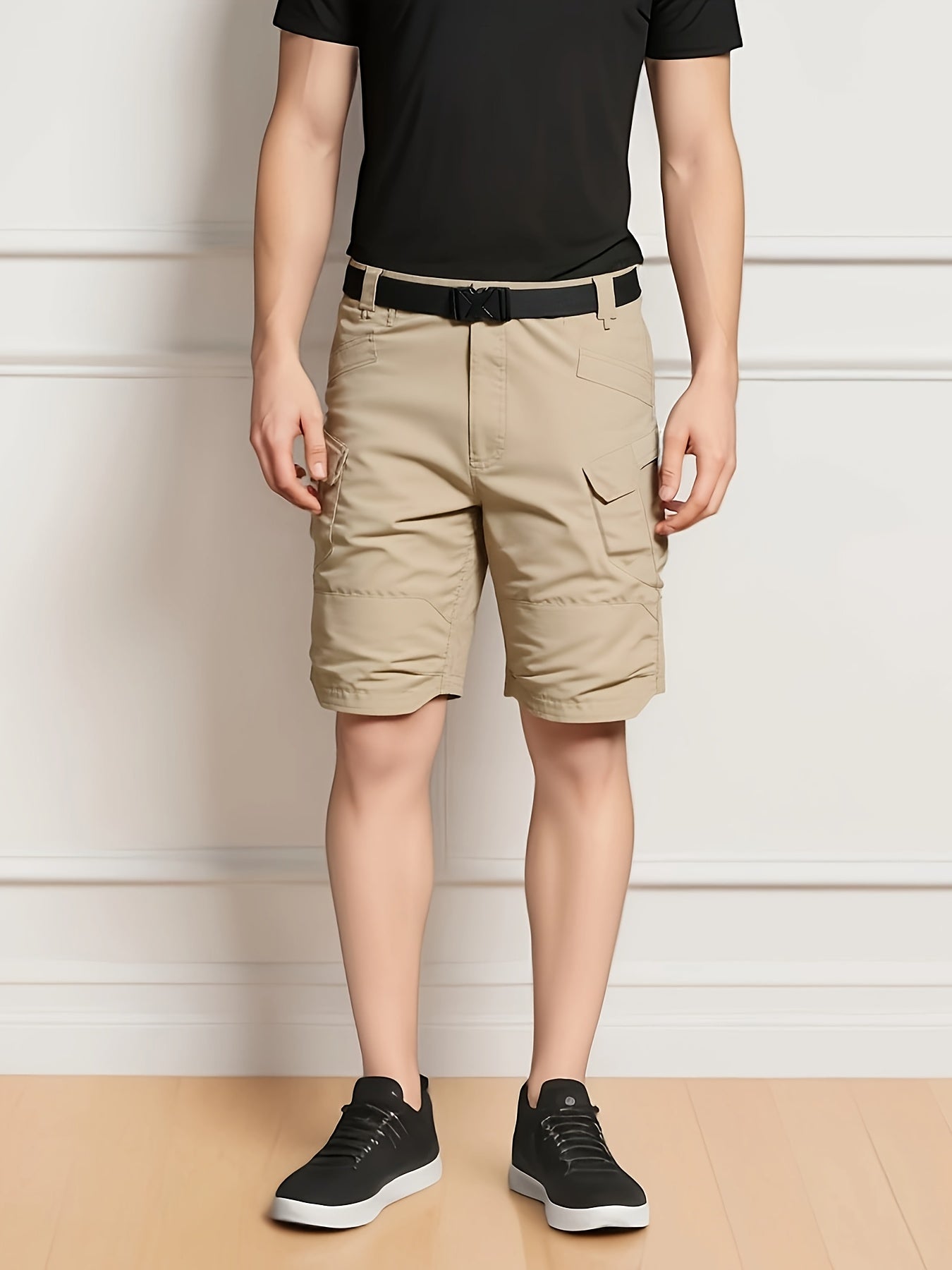 Men's Tactical Cargo Shorts - Casual Shorts - Lightweight Multi-pocket Outdoor Shorts, (Belt Included) Non-stretch Durable Fabric for Hiking, Camping, Fishing - Black Casual Style for Professionals And Outdoor Enthusiasts