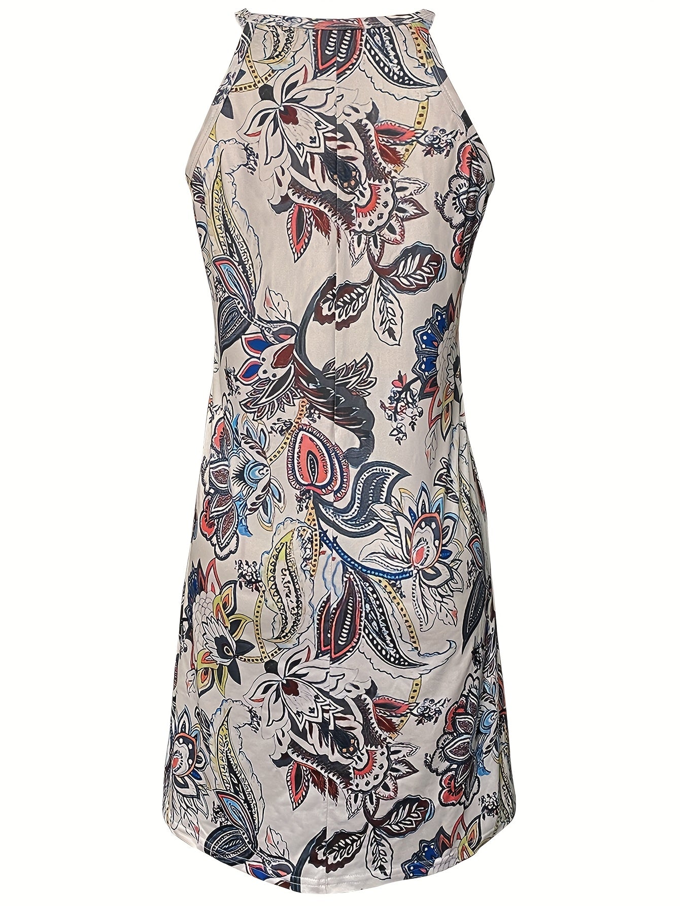New Fashion Holiday Ethnic Style Printed Neck-Hanging Dress