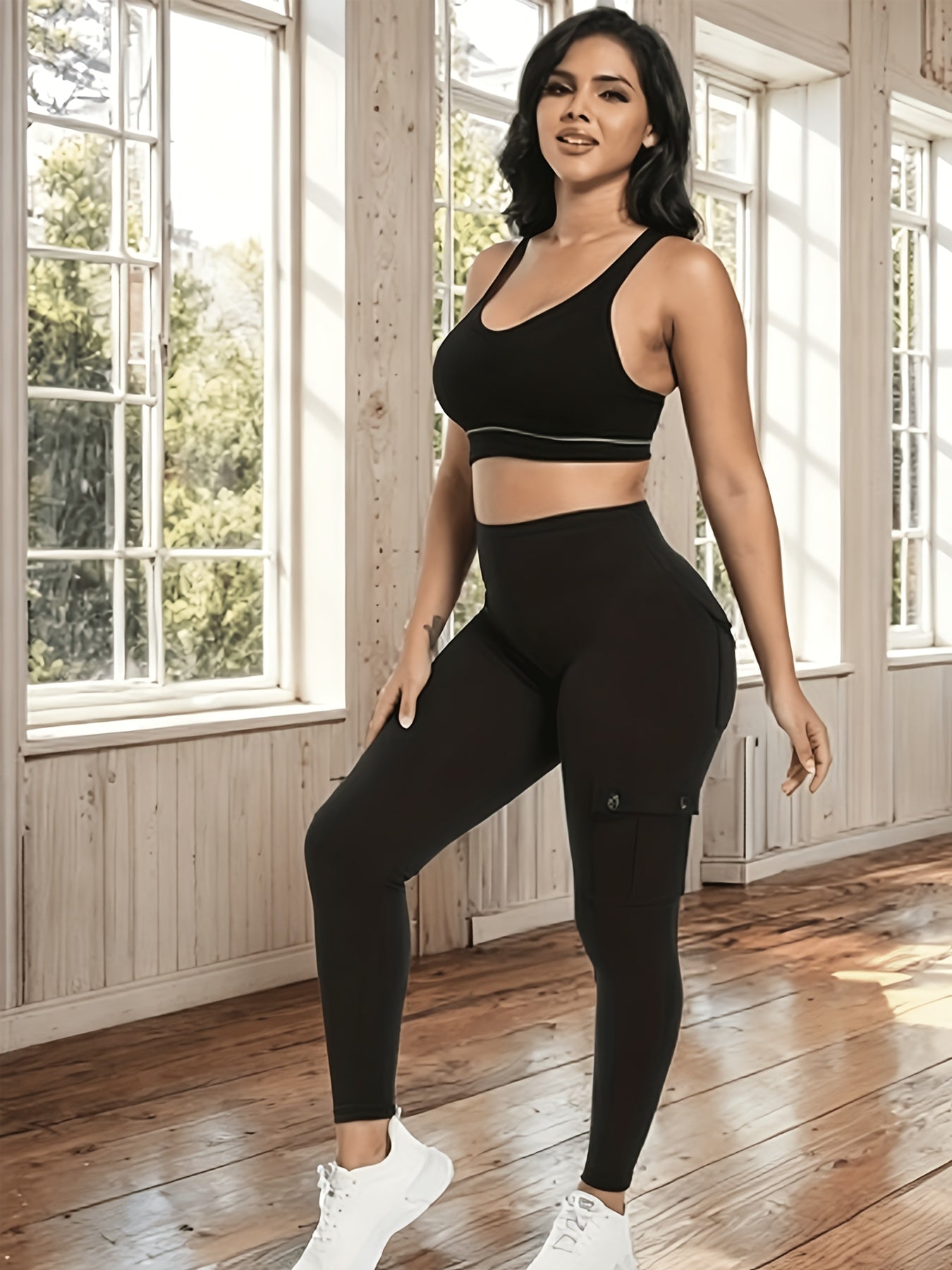 Women's Black Polyester Pants - product view 9