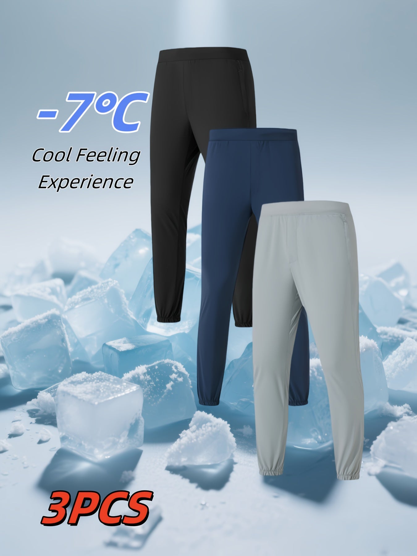 Summer Men'S 3pcs Multi-color Pants, Lightweight, Stretchy, Quick-drying Design, Suitable For Running, Rock Climbing, And Outdoor Activities, Cool, Breathable, Sporty, And Fashionable Style.