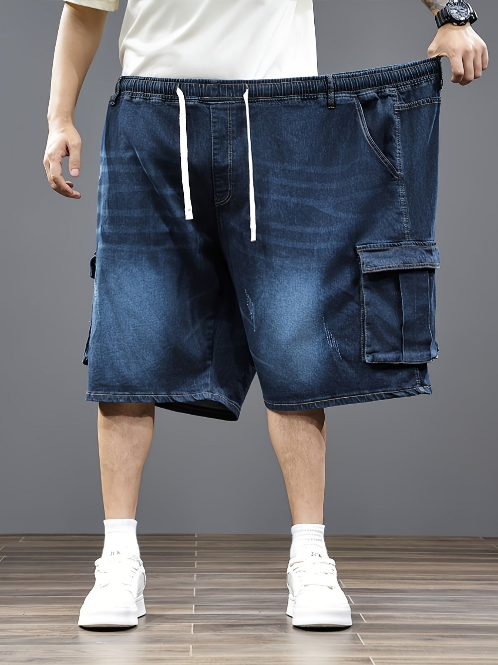 Men's Denim Shorts - Drawstring Waist