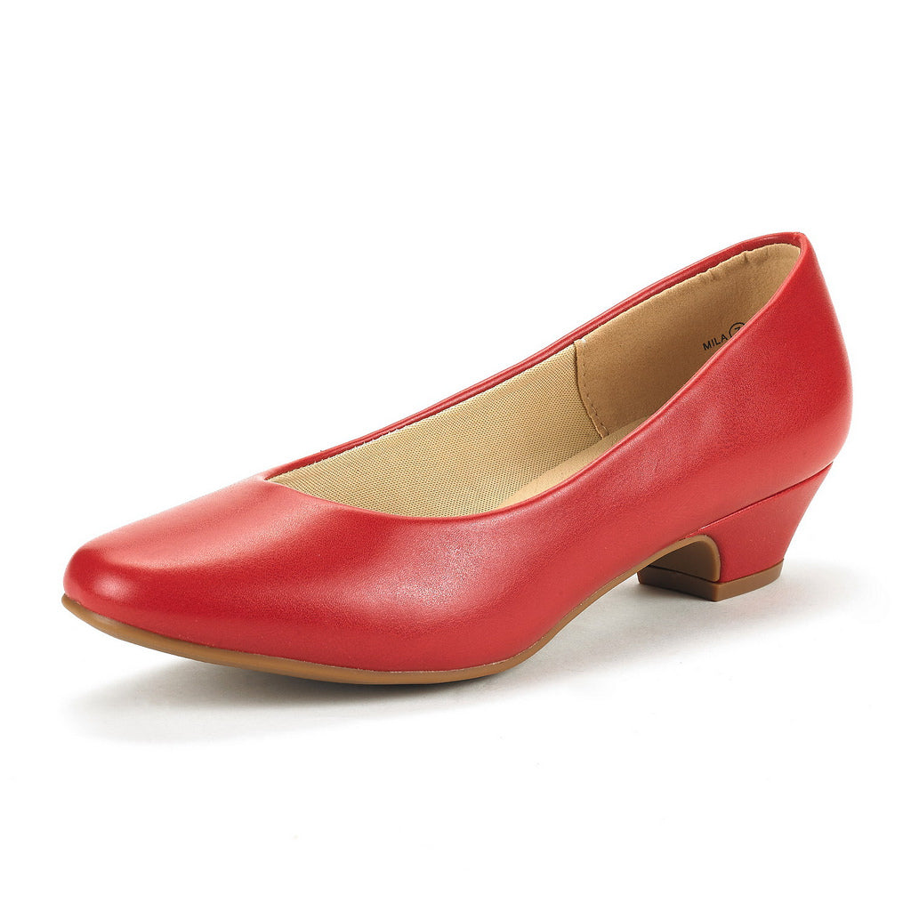 Women's Elegant Low Chunky Heel Pump Shoes Supreme Comfort Low Chunky Block Heels Women's Pumps Dress Shoes for Wedding Party Office Women Formal Shoes