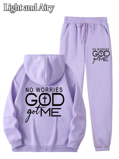 Two Piece Set Women Outfits Women'S Summer Hoodie And Printed Sweatpants Set, Lightweight And Breathable, Machine Washable, Pocket Details, Women'S Fitness Room Sportswear, Summer Outfits For Women, Women Clothing