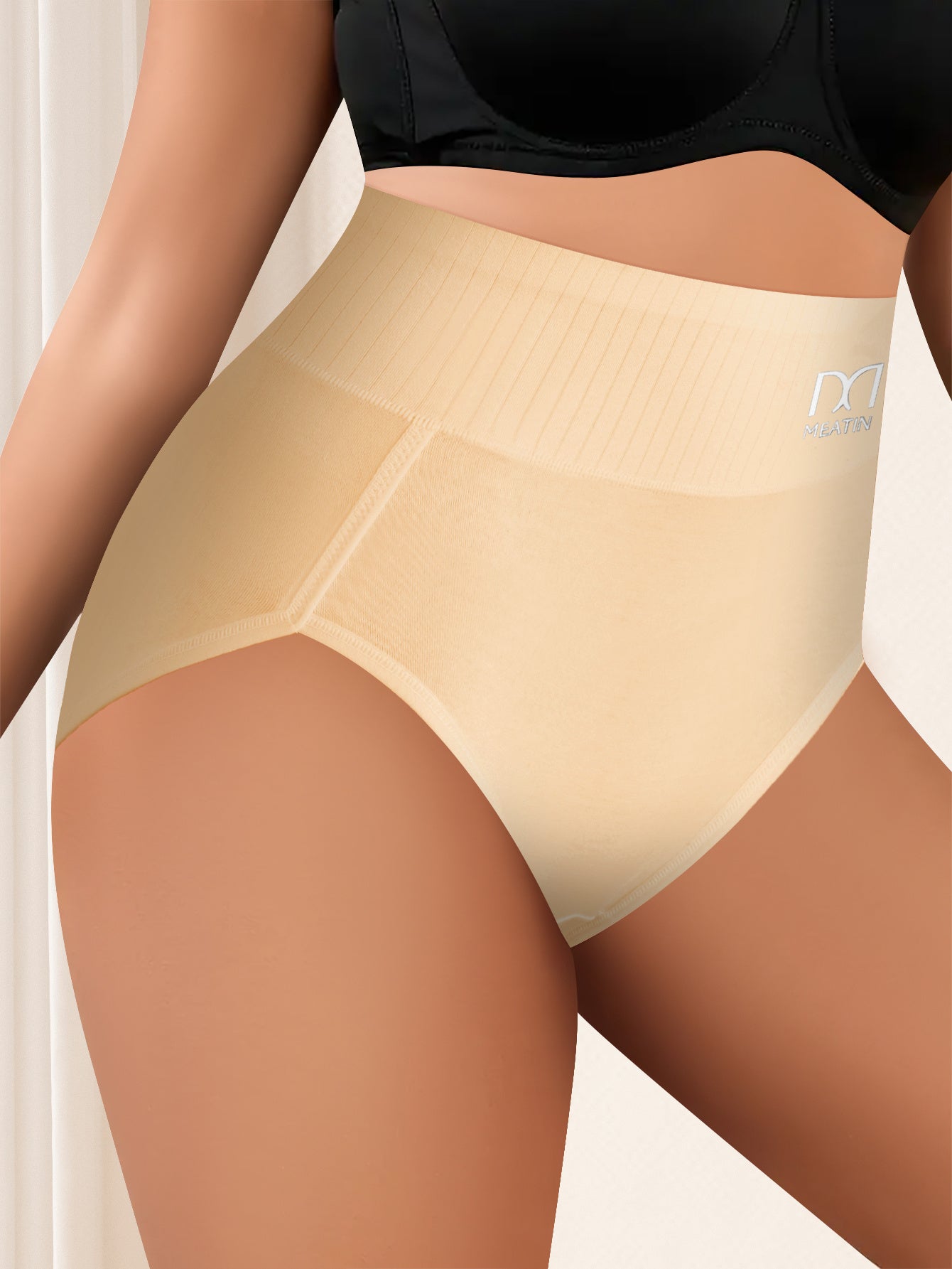 10pcs Colorful Women'S Stripes Breathable& Comfortable Fit Women'S High Waisted Panties Elastic Soft Hip Wrapping High Waisted Thigh Panties Back to Sports Panties& Women'S High Waisted Fashion Panties