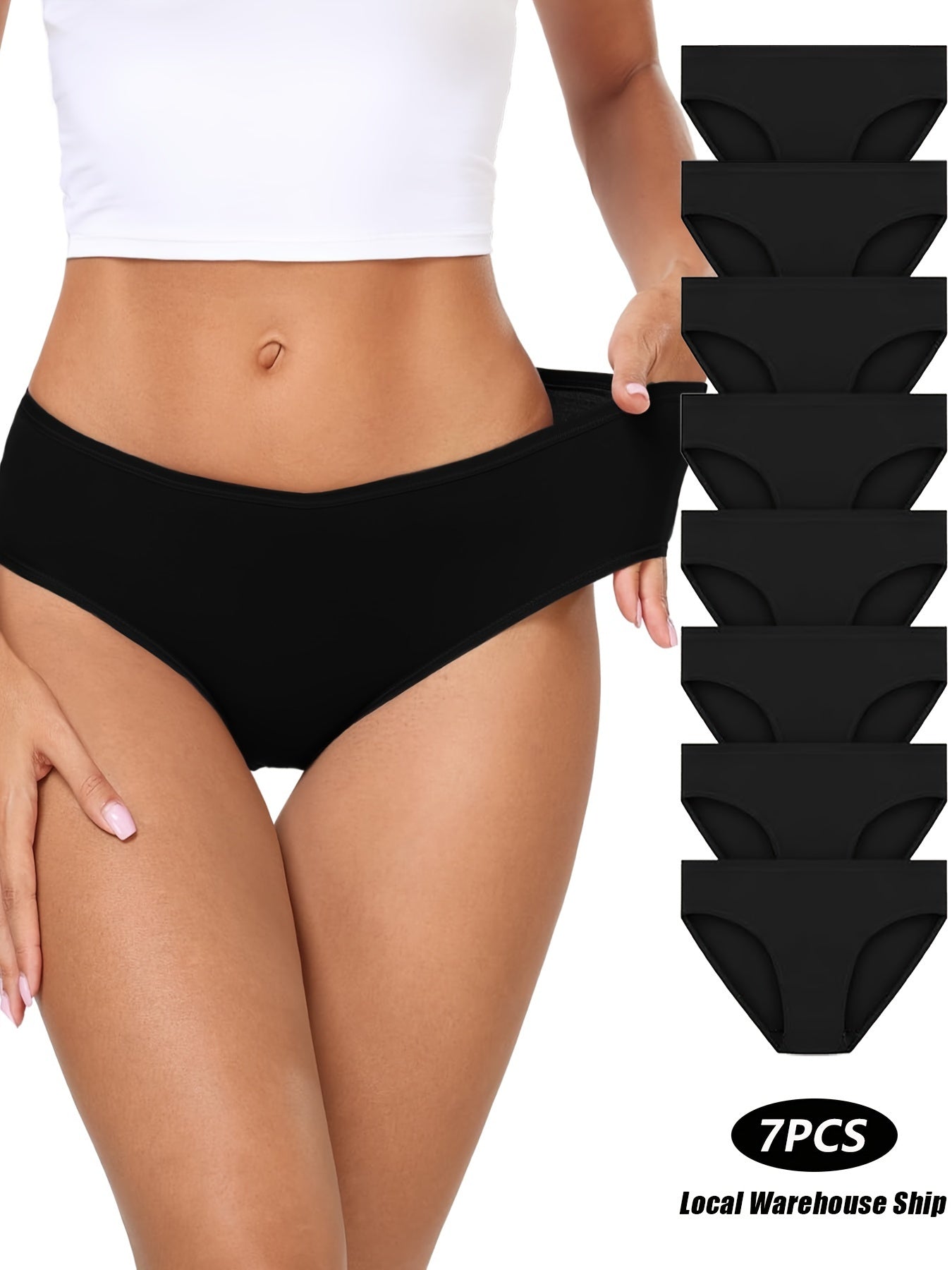 2026 7pcs S-XXL Pure Women's Low Waisted Panties, Women's Underwear, Comfortable Women's Panties, Women Lingerie Game Day Football Fan Gear for All Fans