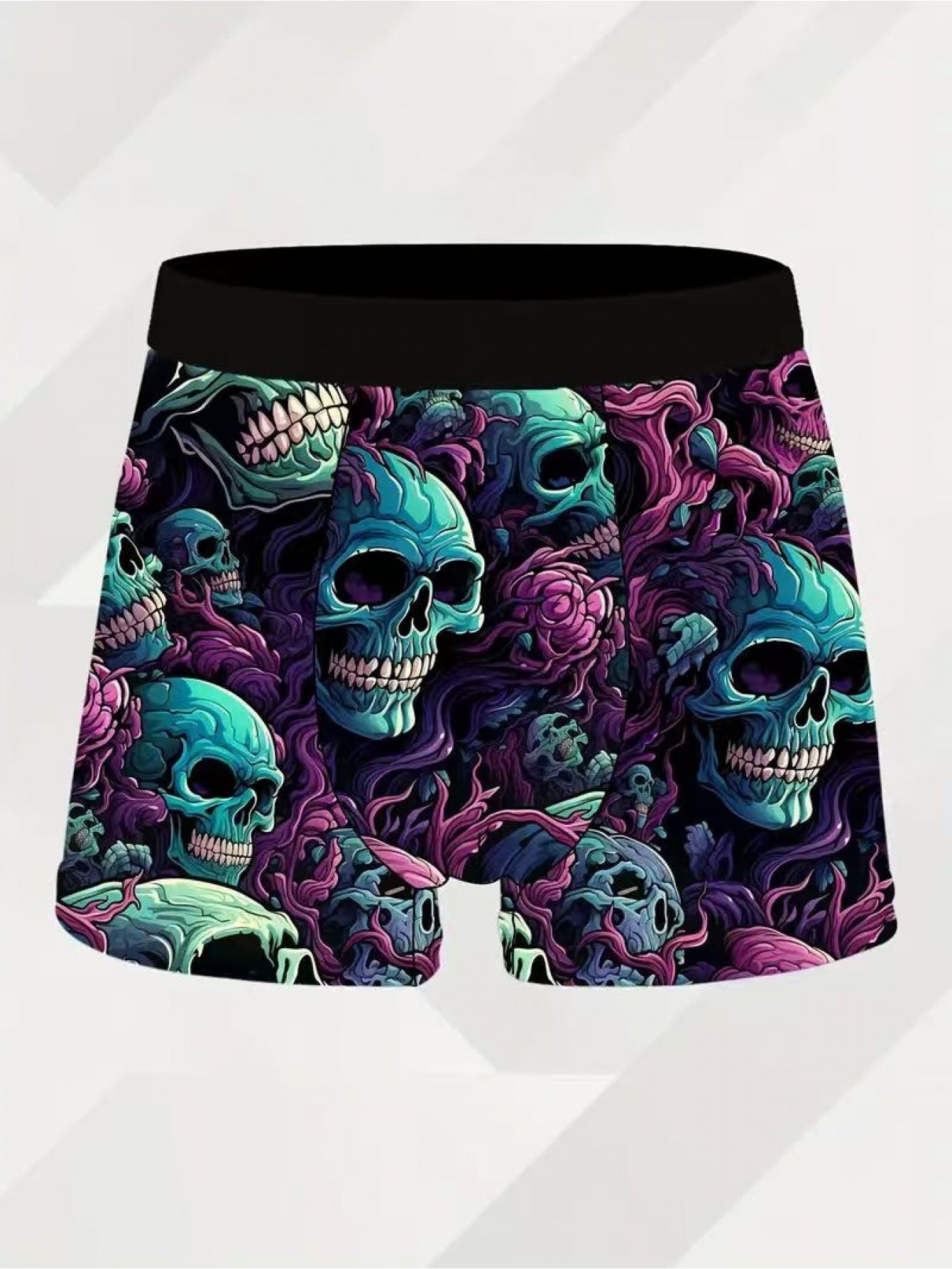 8pcs Men's Graffiti and Game Controller Boxer Briefs- Breathable Quick-Dry Polyester Fiber, Medium Elasticity, Random Camouflage Print for Home, Swimming, and Casual Wear, Playful Pattern Boxer Briefs|Comfortable and Well-fitting Boxer Shorts