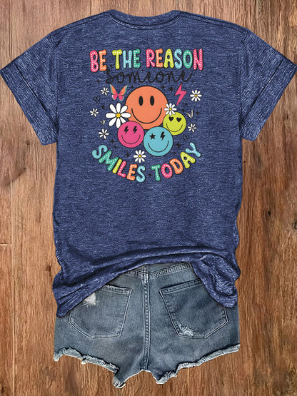 Women'S Casual Sports T-Shirt | Fun smiling Face Design, Lightweight & Breathable Fabric, Perfect For Beach And Park Outings - A Versatile And Trendy Addition To Your Wardrobe For Endless Joyful Adventures