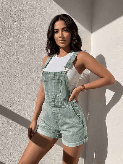 Women's Shoulder Strap Jumpsuit Shorts