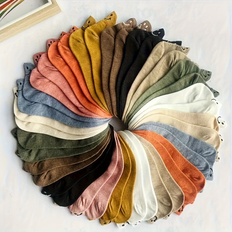 10 Pairs Of Embroidered Socks, Simple And Comfortable Low-tube Socks, Women's Socks, Casual Socks, Multicolored Soft Texture