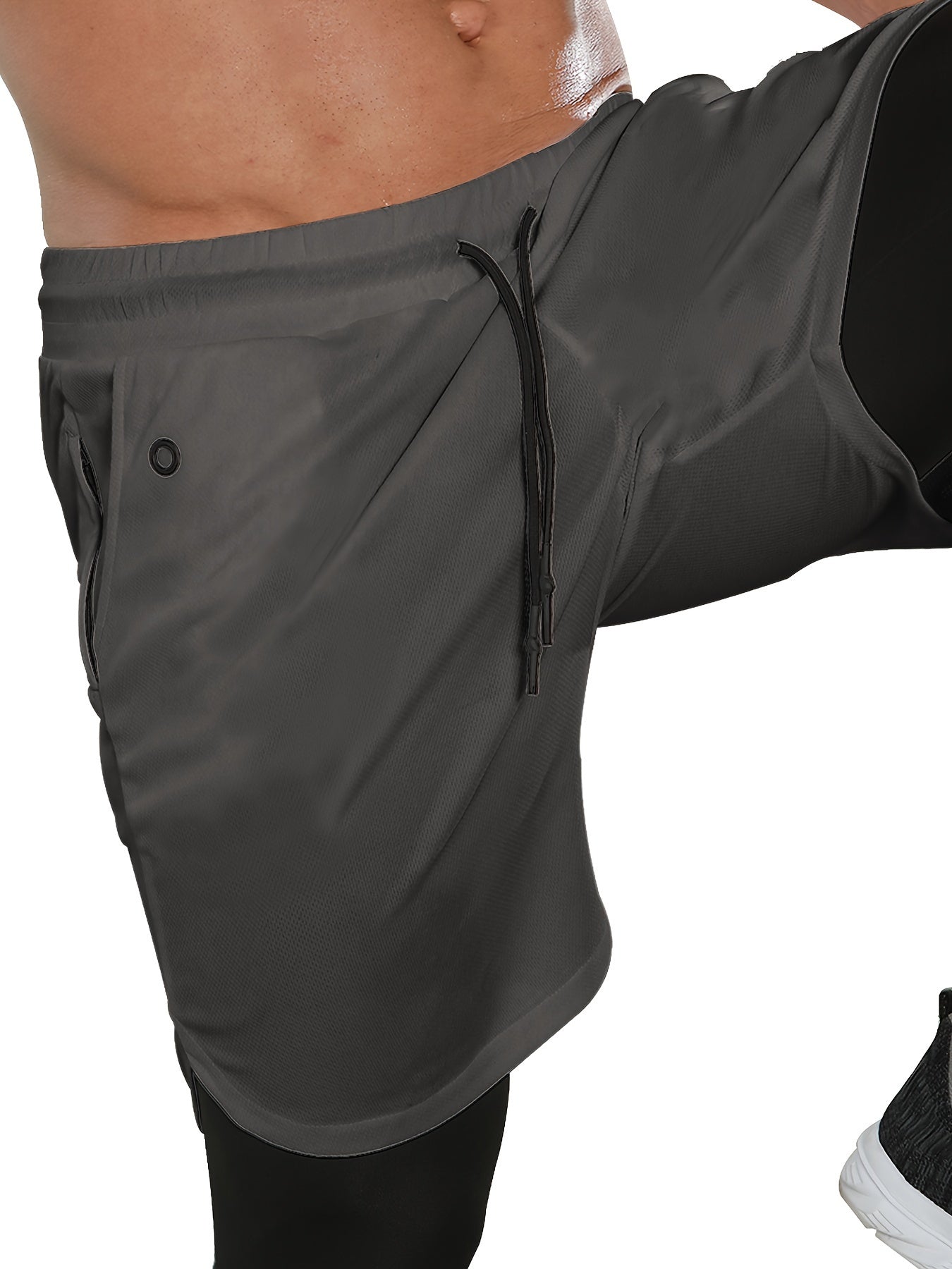 Compression Pants Men 2 in 1 Running Pants Workout Pants for Men Gym Tights with Towel Loop