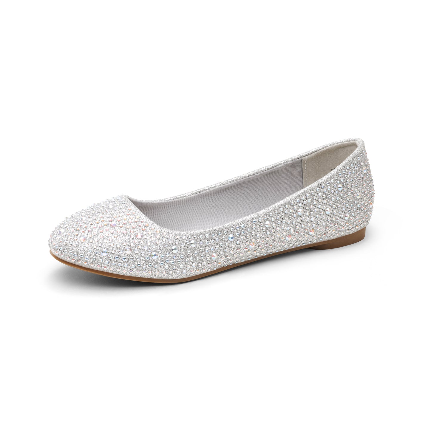 Women's Flat Sole-Shine Rhinestone Classic Ballet Flats Shoes Comfortable Elegant Fashion Shoes for Women 1/2 SIZE