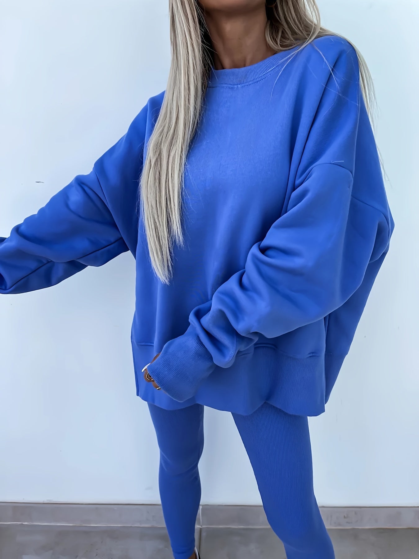 Women'S Spring And Autumn Outdoor Sports Hoodie Set, Women'S Autumn Winter Long Sleeve Solid Color Hoodie Casual Set, Hoodie Top And Pants Yoga Two-Piece Set, Outdoor Running Fitness Set