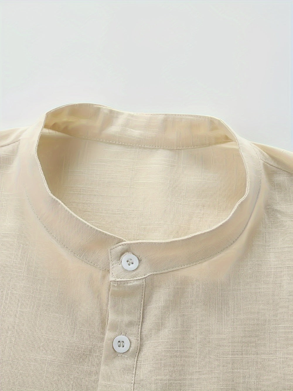 Men's Solid Plus Size Long Sleeve Casual Shirt - Stretch