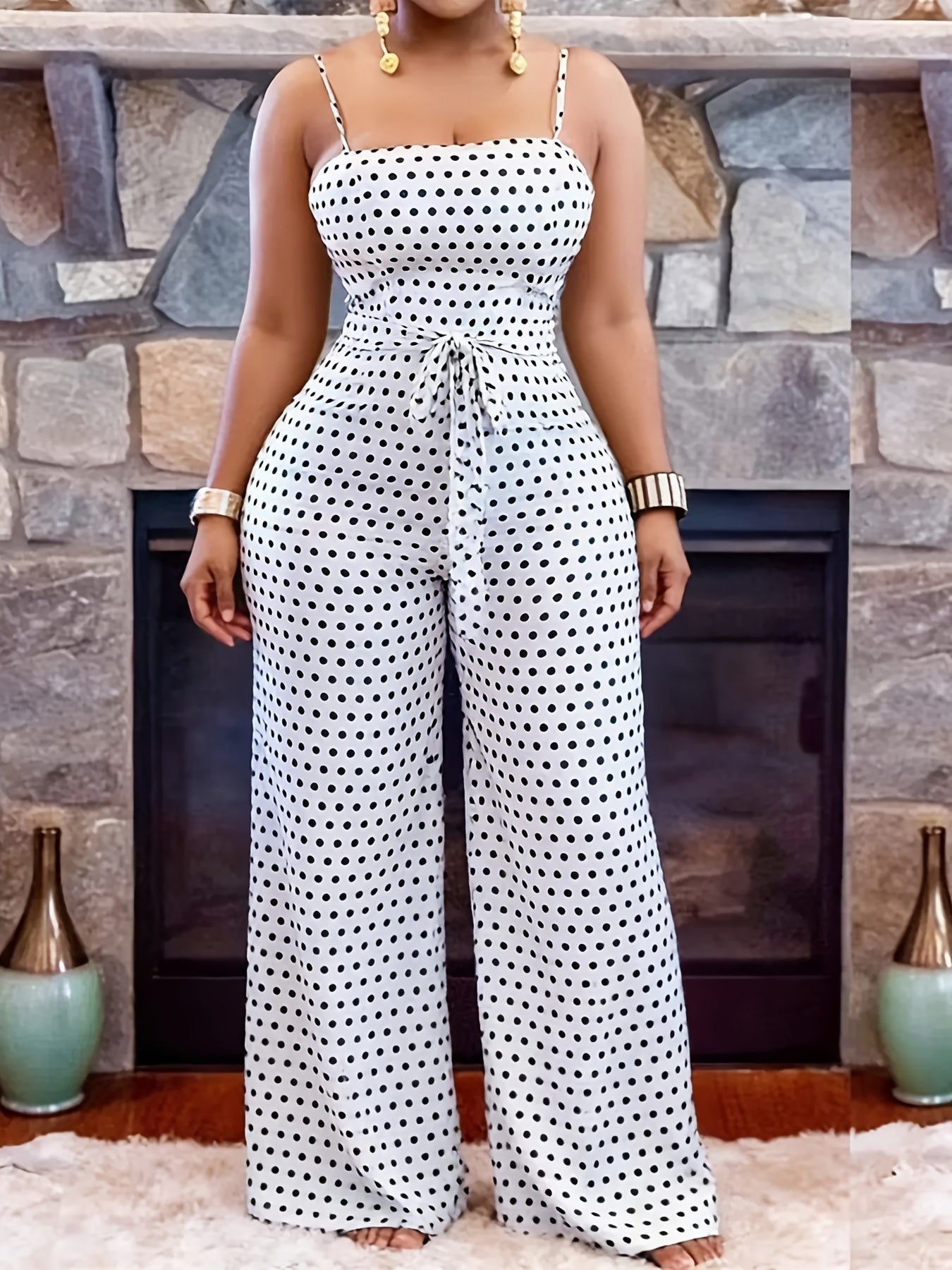 Summer Women'S Polka Dot Print Strapless Jumpsuit