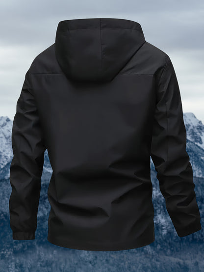 Men'S Sturdy Alpine Jacket - Premium Wind-Resistant Mountaineering Coat Featuring a Hood And Zippered Pockets - White Outdoor Skiing, Hiking, Snowboarding Windproof Parka - Washable Winter Jacket, Adventure Gear, Long-Lasting Quality