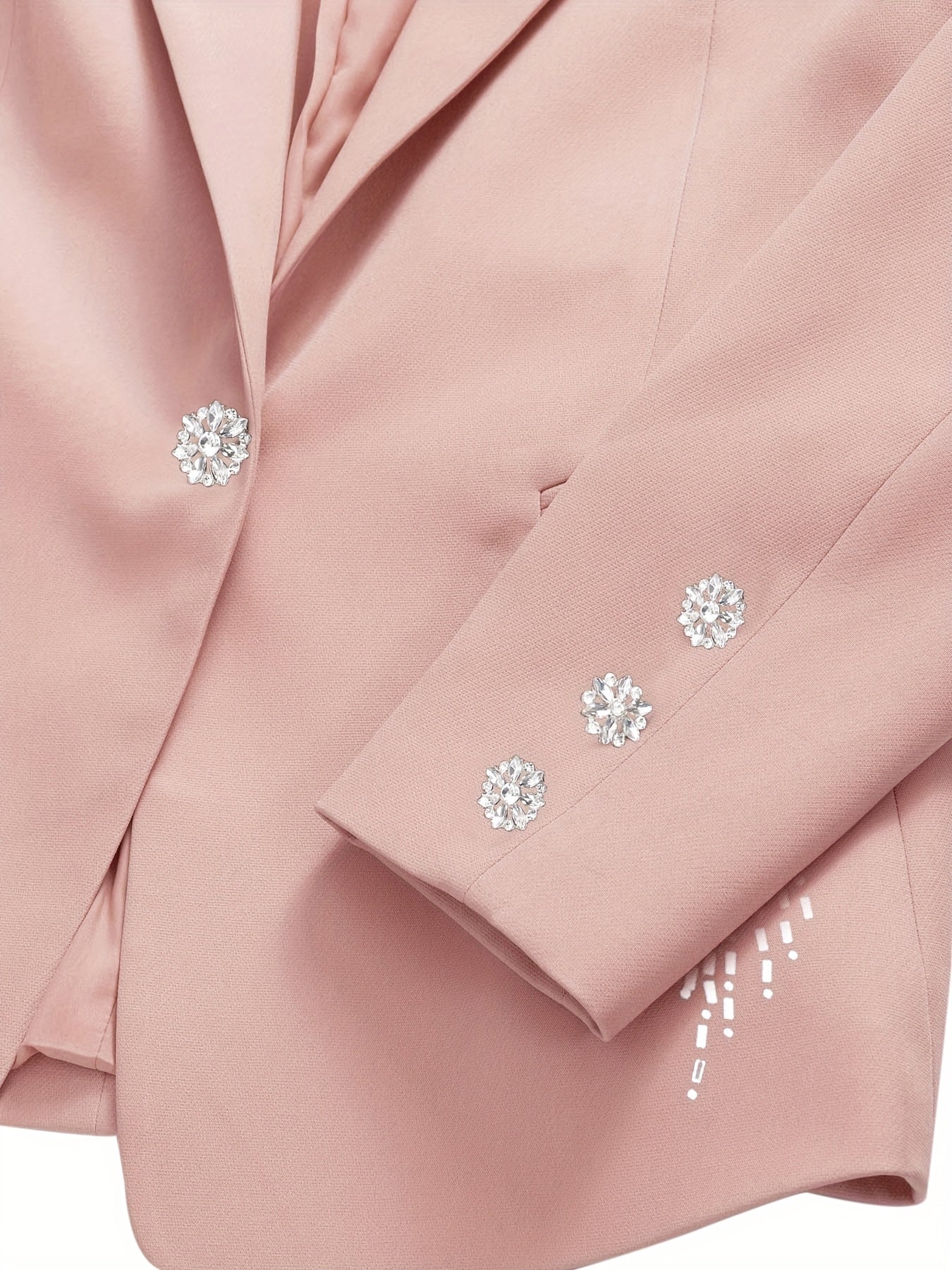 Orientation Models Women'S Casual Two-piece Set Fashion Business Style Solid Colour Hot Diamond Blazer Trousers Set