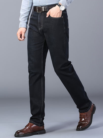 Men's Straight Leg Jeans - Black Denim Clean Finish Weekend