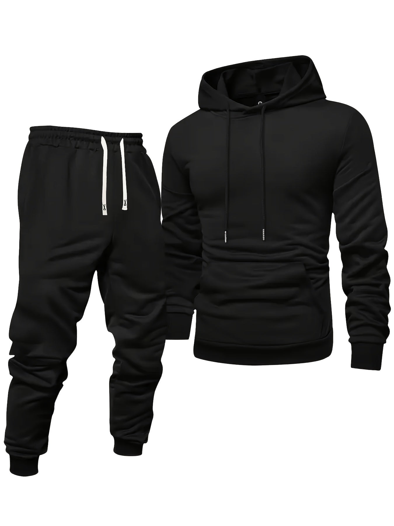 [6pcs Set] Autumn And Winter New Men'S Casual Suit Set, Long Sleeved Hooded Sweatshirt with Long Pants, Drawstring Design, Regular Style, Machine Washable, Suitable for Daily Leisure Outdoor Sports, Outdoor Activities, Casual Wear, Regular Fit