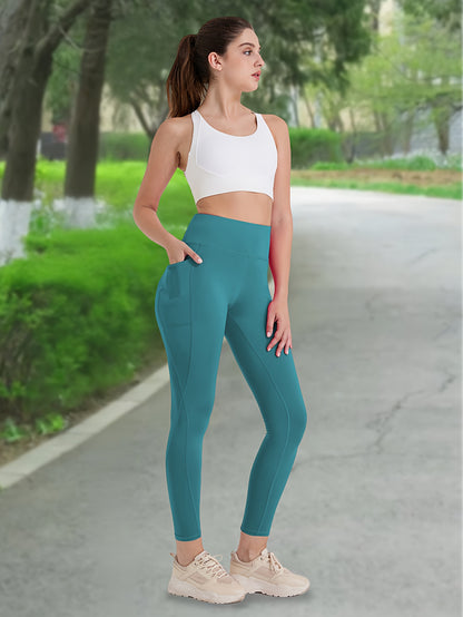 230g Women's Leggings Set of 3 High Waist Breathable with Pockets Compression Tights Multi-Color Suitable for All Seasons Daily Sports Fitness Yoga Shapewear