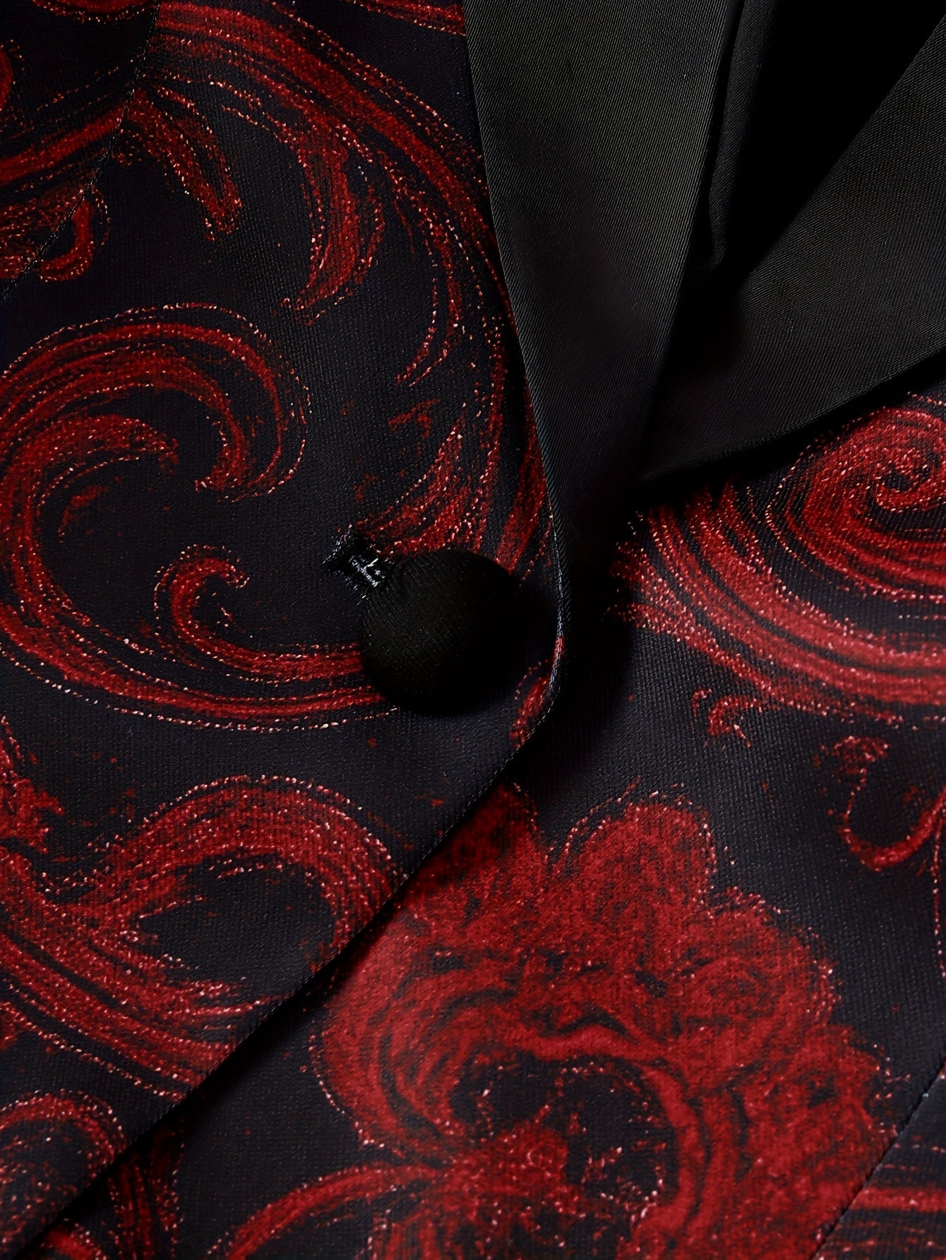 Urban Elegance Paisley Pattern Printed And Stain Stitching Blazer