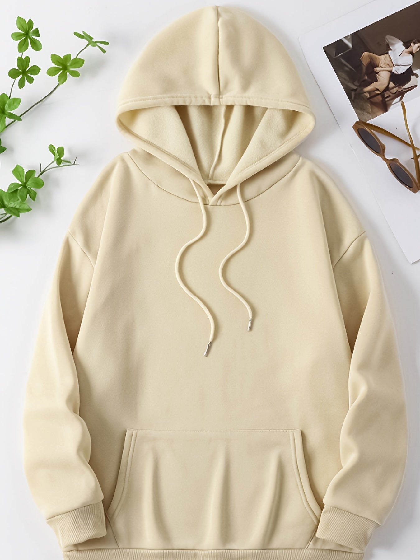 Men'S Fleece Hoodie Letter Print Kangaroo Pocket Drawstring Print Hoodie