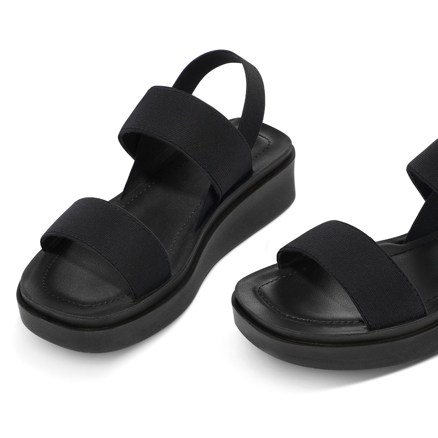 Women's Platform Wedge Sandals Slip-Resistant Height Increase Thick Platform Sole with Ankle Strap Round Toe Sole & Cushioned Insole Suitable for Vacation, Casual Attire, Casual Athletic Footwear - Non-Slip Summer Shoes, Women Shoes