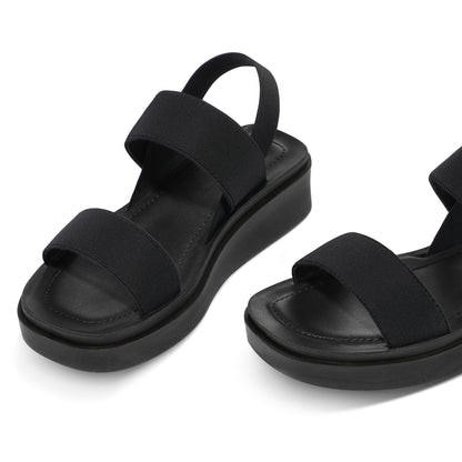 Women's Platform Wedge Sandals Slip-Resistant Height Increase Thick Platform Sole with Ankle Strap Round Toe Sole & Cushioned Insole Suitable for Vacation, Casual Attire, Casual Athletic Footwear - Non-Slip Summer Shoes, Women Shoes