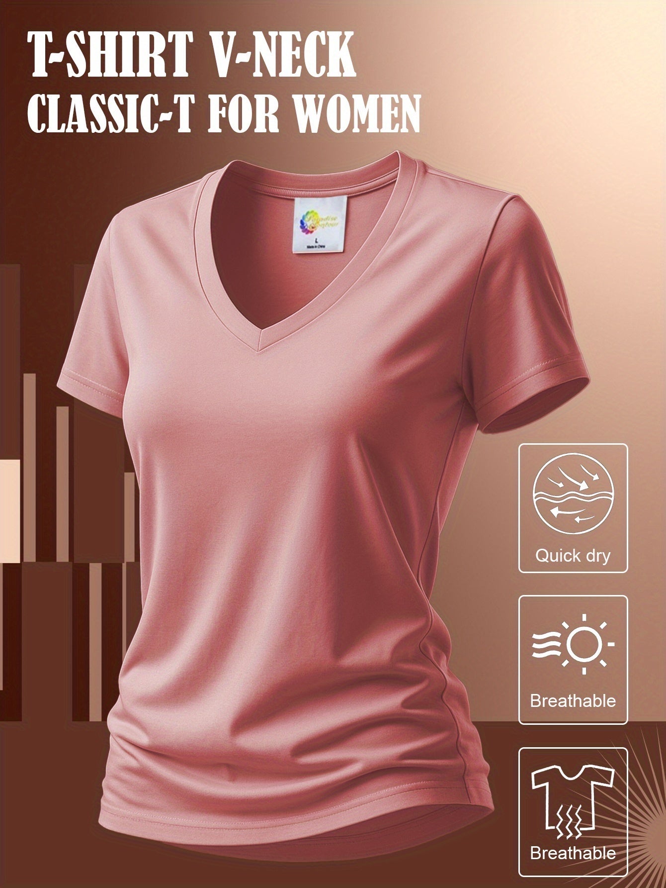 Women'S Soft V-Neck Sports T-Shirt, Cool And Breathable, - Quick-Dry Fabric, Designed for Outdoor Workouts, Comfortable And Versatile Fitness Wear Suitable for Everyday Exercise