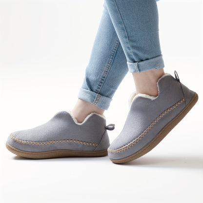 Women'S Non-slip Slippers, Fleece Lined, Cozy Bootie Style With Arch Support, Cushioned Comfort For Fall And Winter, V-neck Design With Non-slip TPR Sole - Multifunctional Indoor/outdoor Design With Arch Support, Fun Slippers, Women'S Warm Shoes