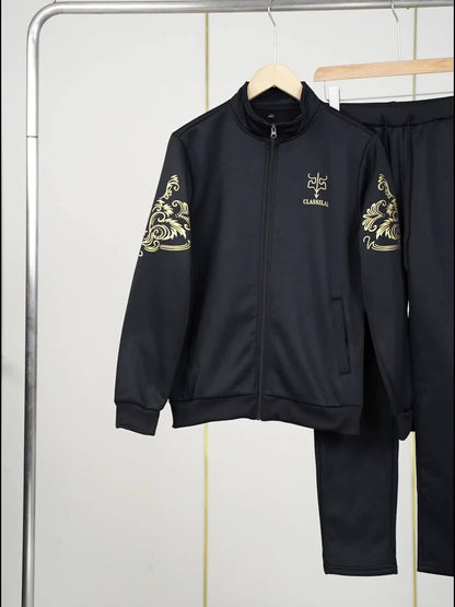 Spring And Autumn Style Men'S Zipper Open Cardigan Sports Suit