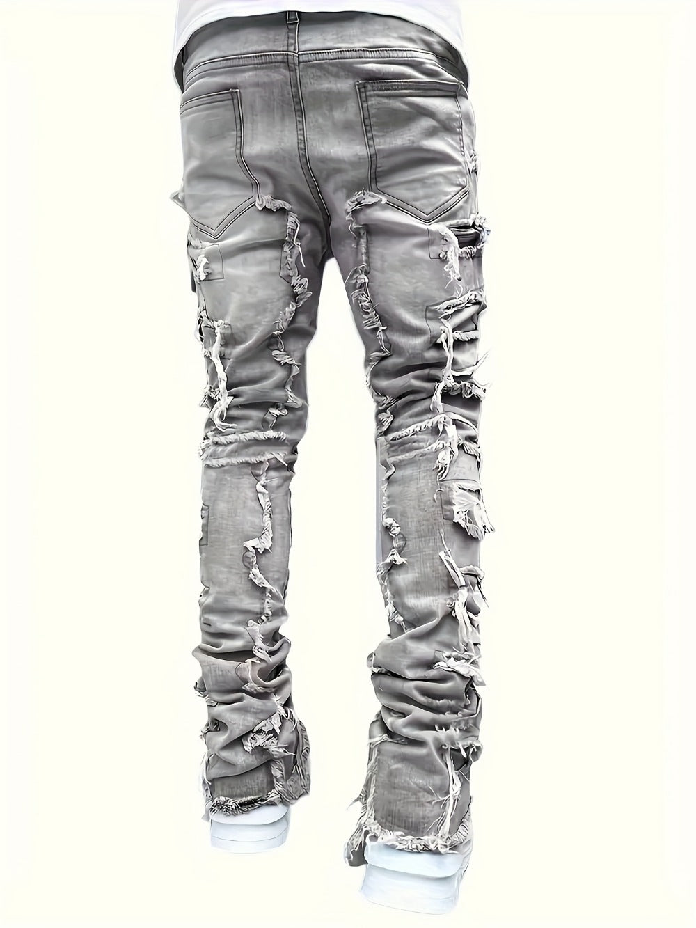 Men's Slim Fit Jeans - Classic Wash Distressed Travel 392485