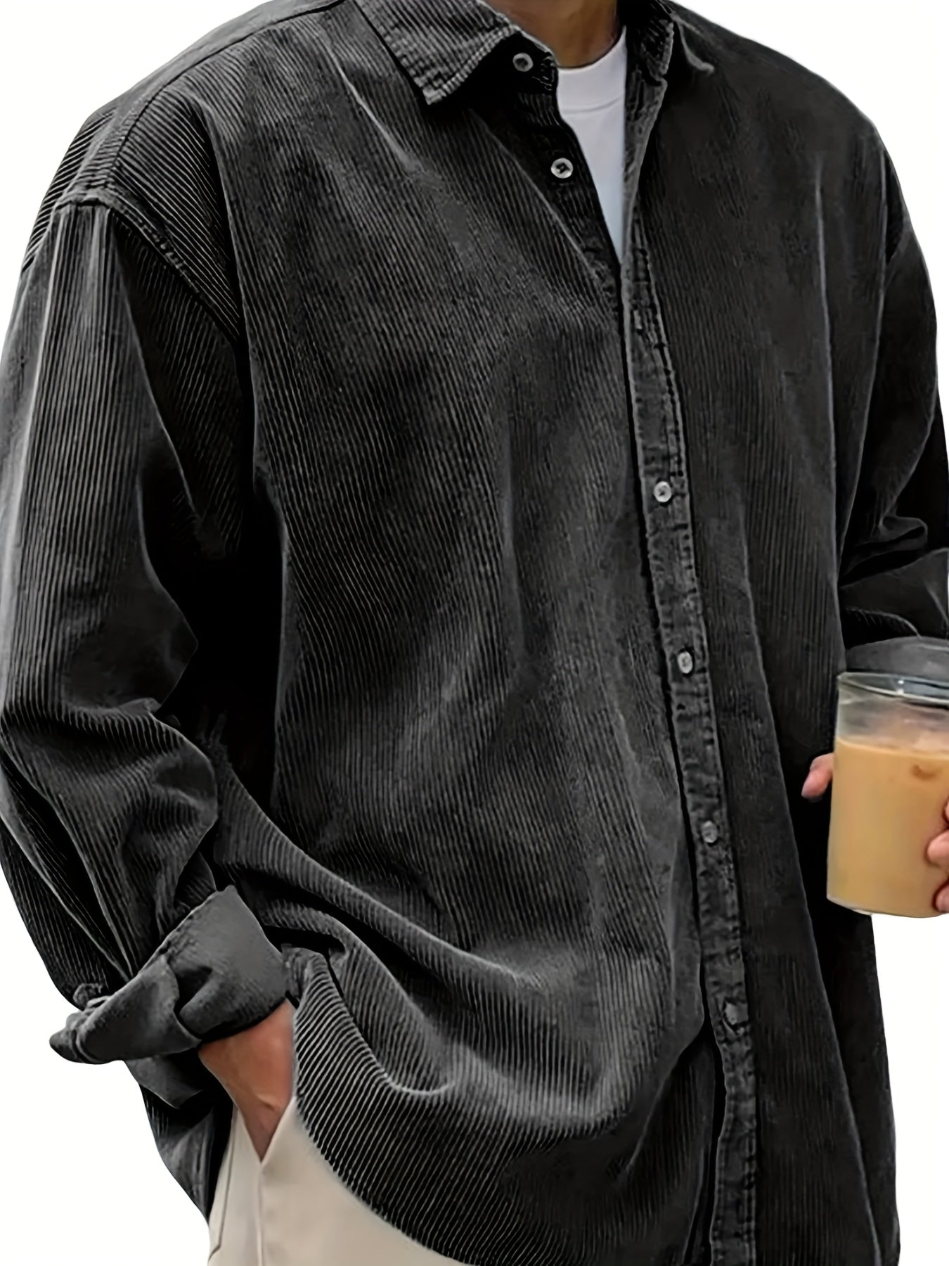 Men's Black Long-Sleeve Shirt - product view 10