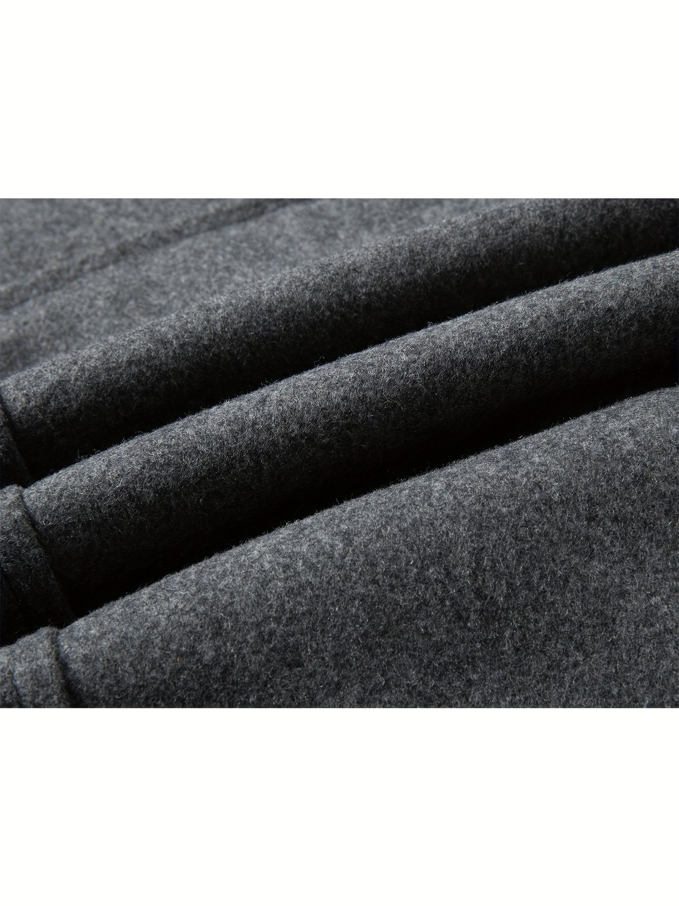 Men's Stand Collar Fleece Blend Pea Coats with Removable Inner Collar Single Breasted Overcoat
