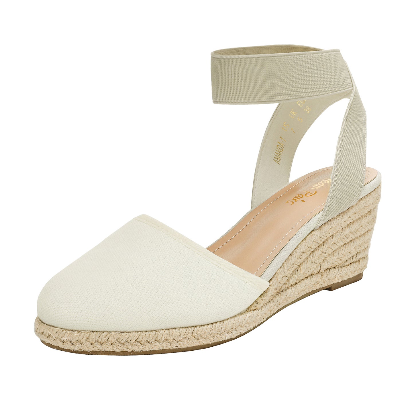 Women's Elastic Ankle Strap Espadrilles Wedge Pump Sandals