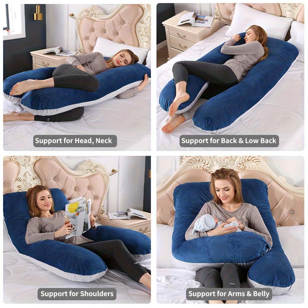 U-Shaped Pregnancy Pillow - 47-Inch Full-Body Support
