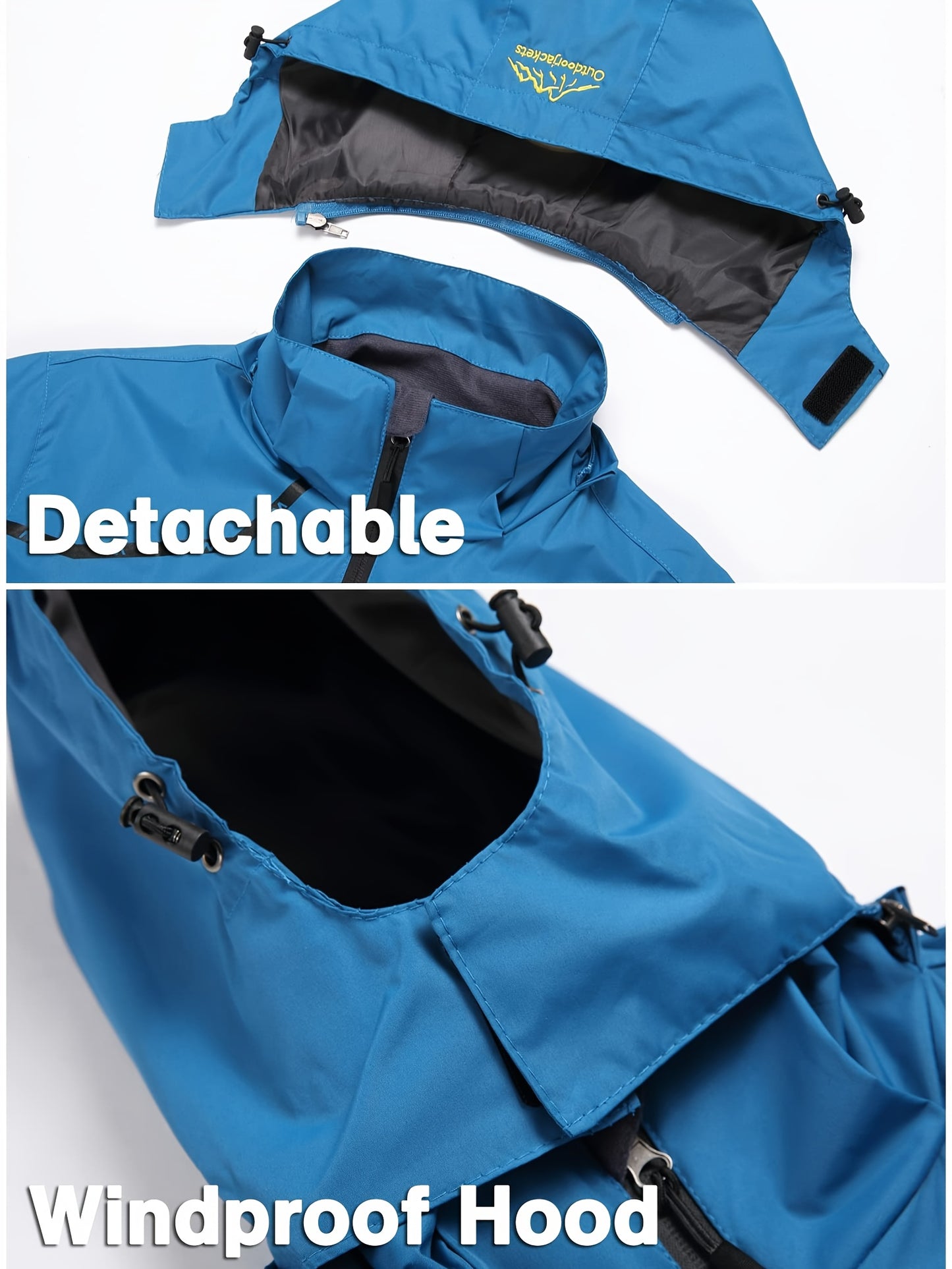 Men'S Rain Jacket Waterproof Lightweight Packable Raincoat Pullover Windbreaker with Hood for Hiking Running