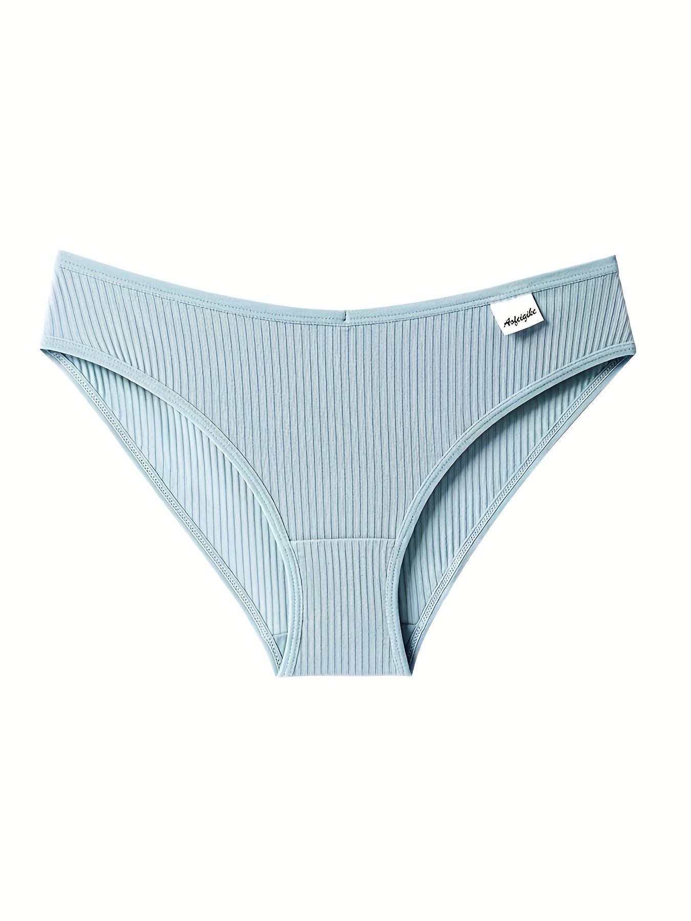 8pcs Women'S Panties Sexy Low-Waist Solid Color Briefs Ribbed Comfortable And Breathable Sports Underwear