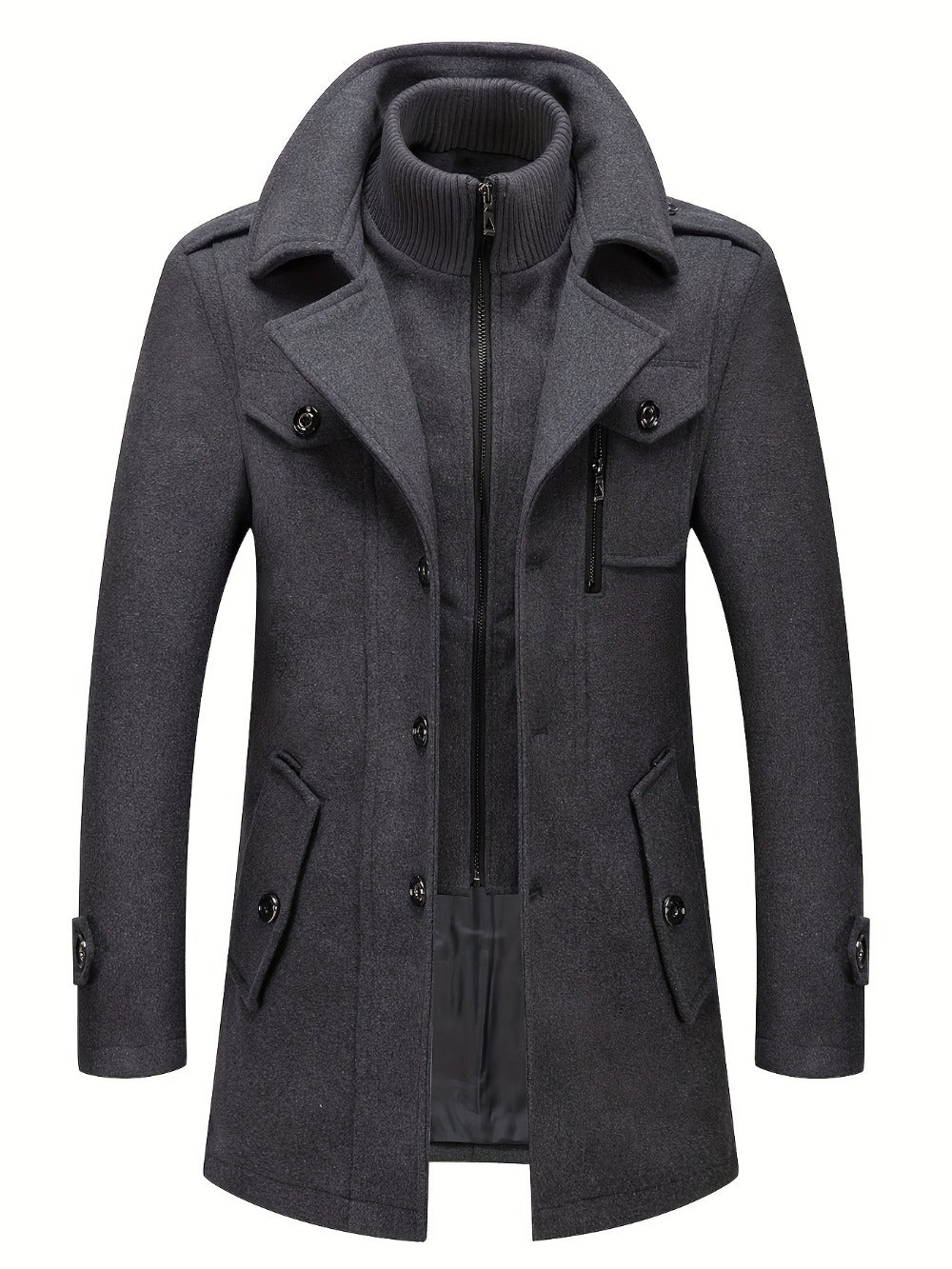 Men's Versatile Fleece Single-Breasted Coat