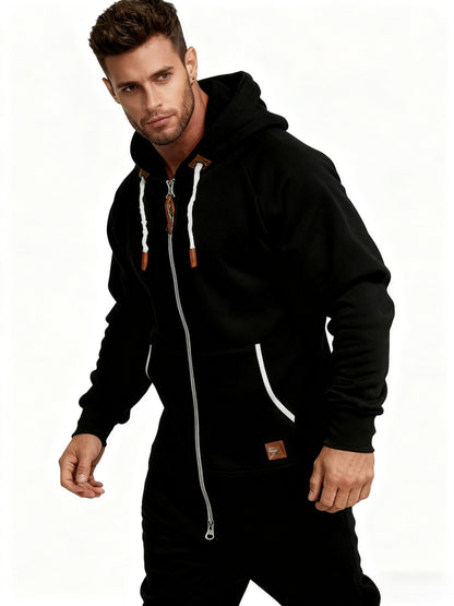 Autumn And Winter New Men's Hooded Jumpsuit, Pure Color Matching Fashionable Casual Jumpsuit, Coveralls, Essential for Home And Out, Is A Good Gift for People, Enjoy Discounts