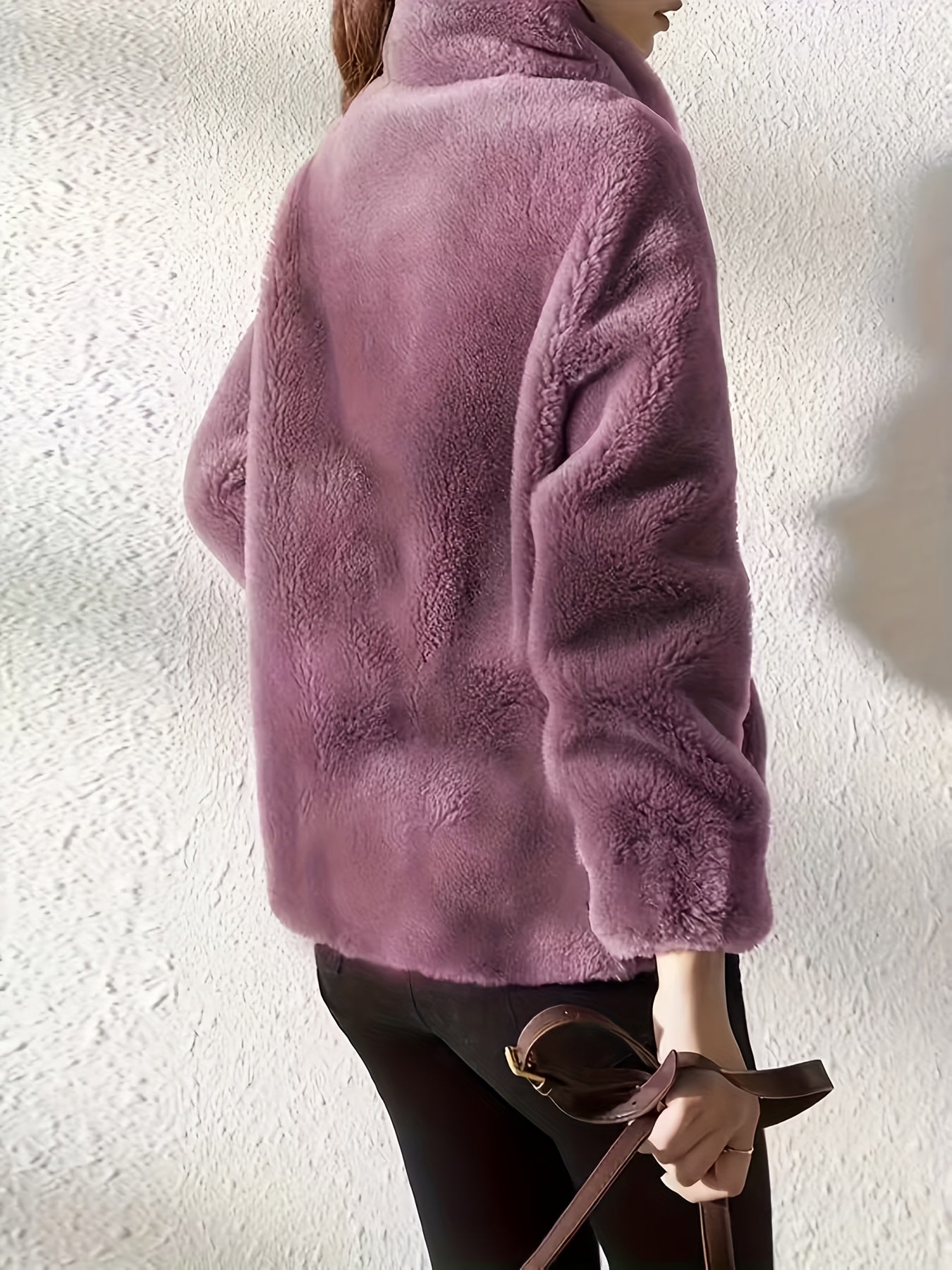 Women's Dark Brown Polyester Jacket - product view 4