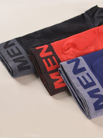 10pcs Set Of Men's Breathable Boxer Underwear - Comfortable And Stretchy, Solid Color, Casual Sports Underwear