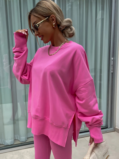 Women's Spring And Autumn Outdoor Sports Hoodie Set, Women's Autumn And Winter Long Sleeve Solid Color Hoodie Casual Set, Hoodie Top And Pants Yoga Two-piece Set, Outdoor Running Fitness Set