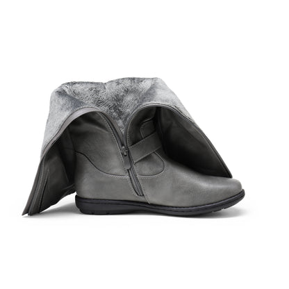 Women's Wide Calf Knee High Boots, Fashion Faux Fur-Lined Winter Boots