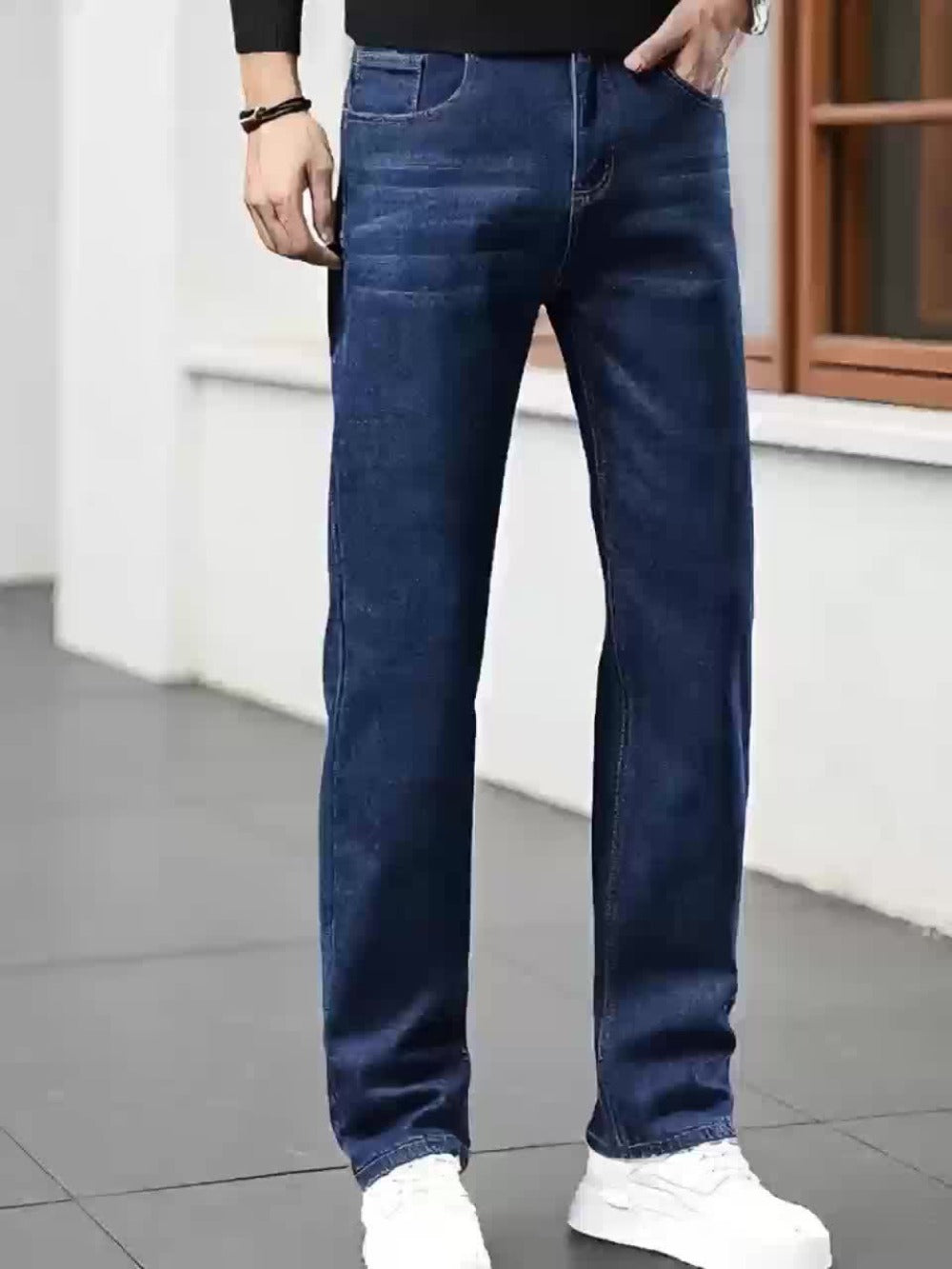 Men's Relaxed Fit Jeans - Classic Wash Clean Finish Travel 213349