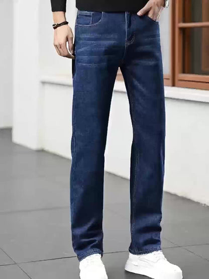 Men's Relaxed Fit Jeans - Classic Wash Clean Finish Travel 213349