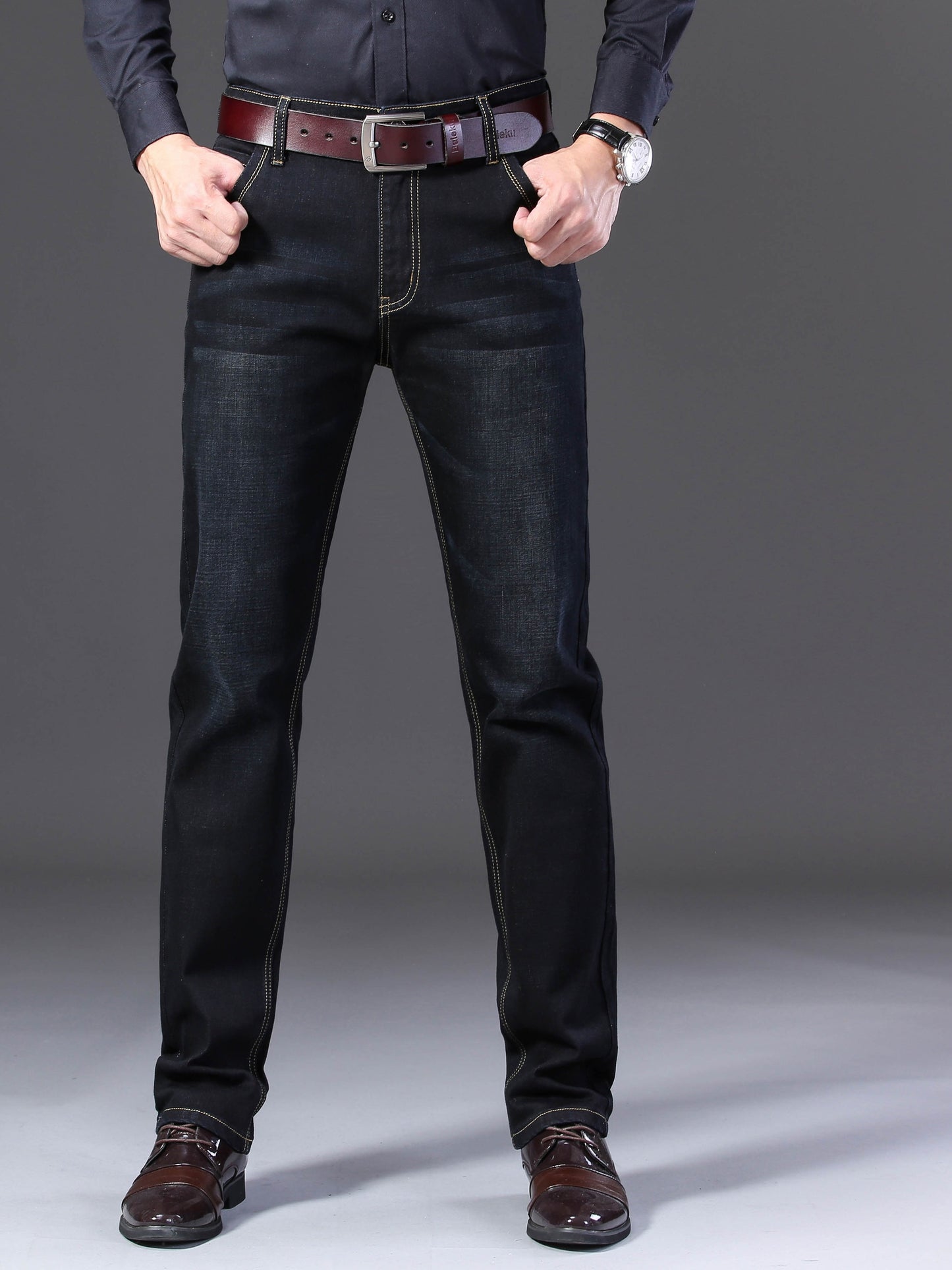 Men'S Straight Leg Jeans with a Classic Design, Perfect for Everyday Use in Any Season