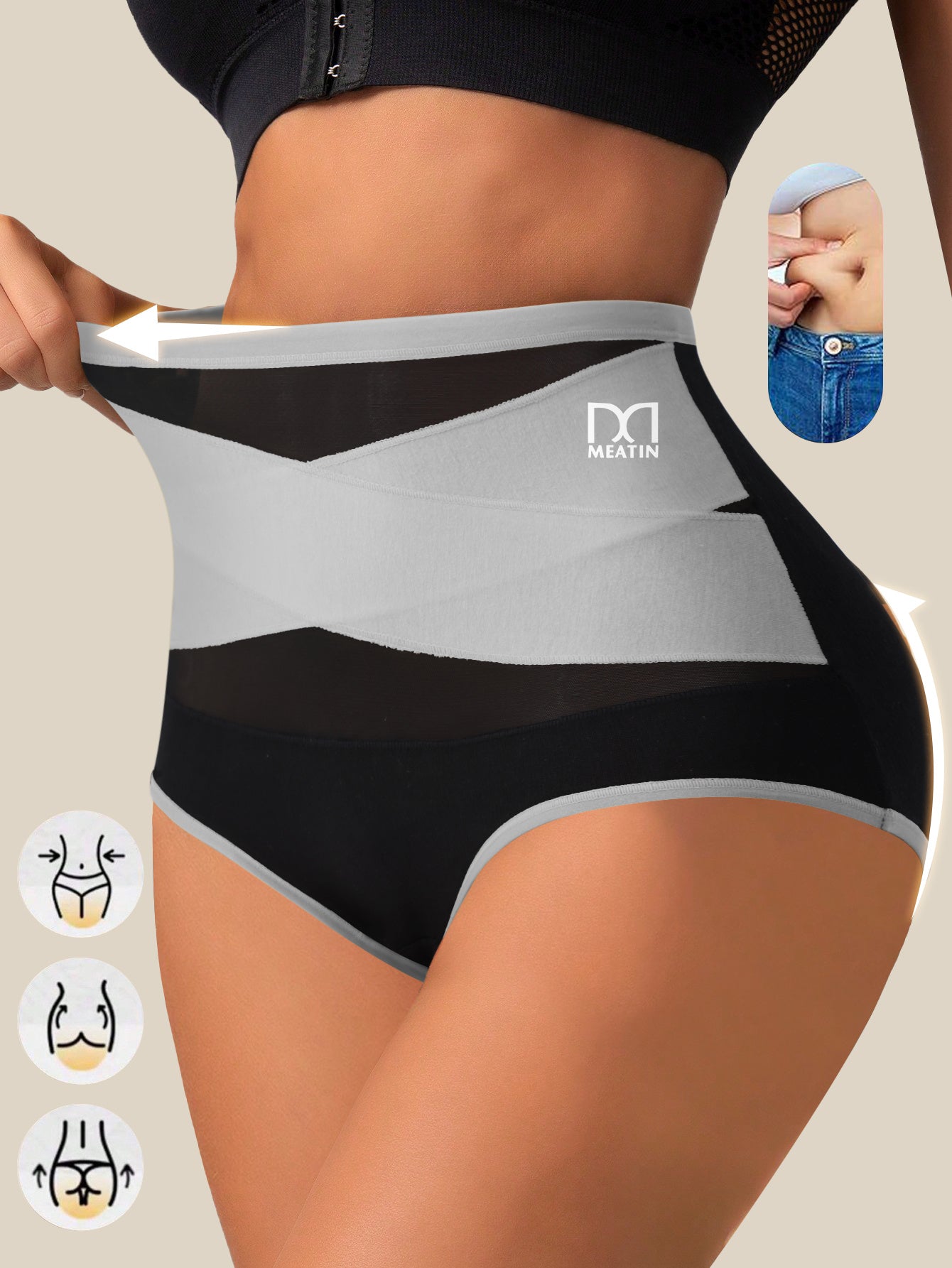 Women's Mixed Color High-Waist Shorts - product view 12