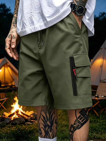 3pcs Loose Casual Cargo Shorts, Lightweight Breathable Quick Dry Fabric, Elastic Drawstring Waist with Multi Functional Pockets; Versatile Knee Length Shorts for Gym Training, Golf, Camping, Hiking And Daily Commute, Perfect for Outdoor, for Teenager