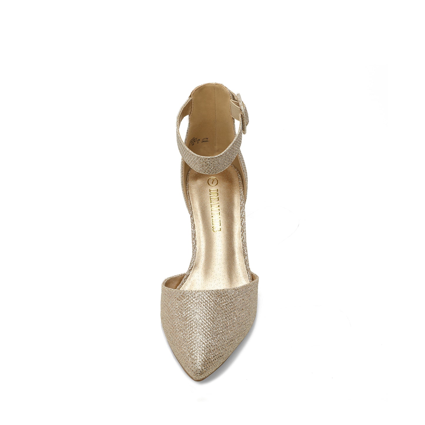 Pointed Toe Low Chunky Heels Pump Shoes Women Pumps with Ankle Strap