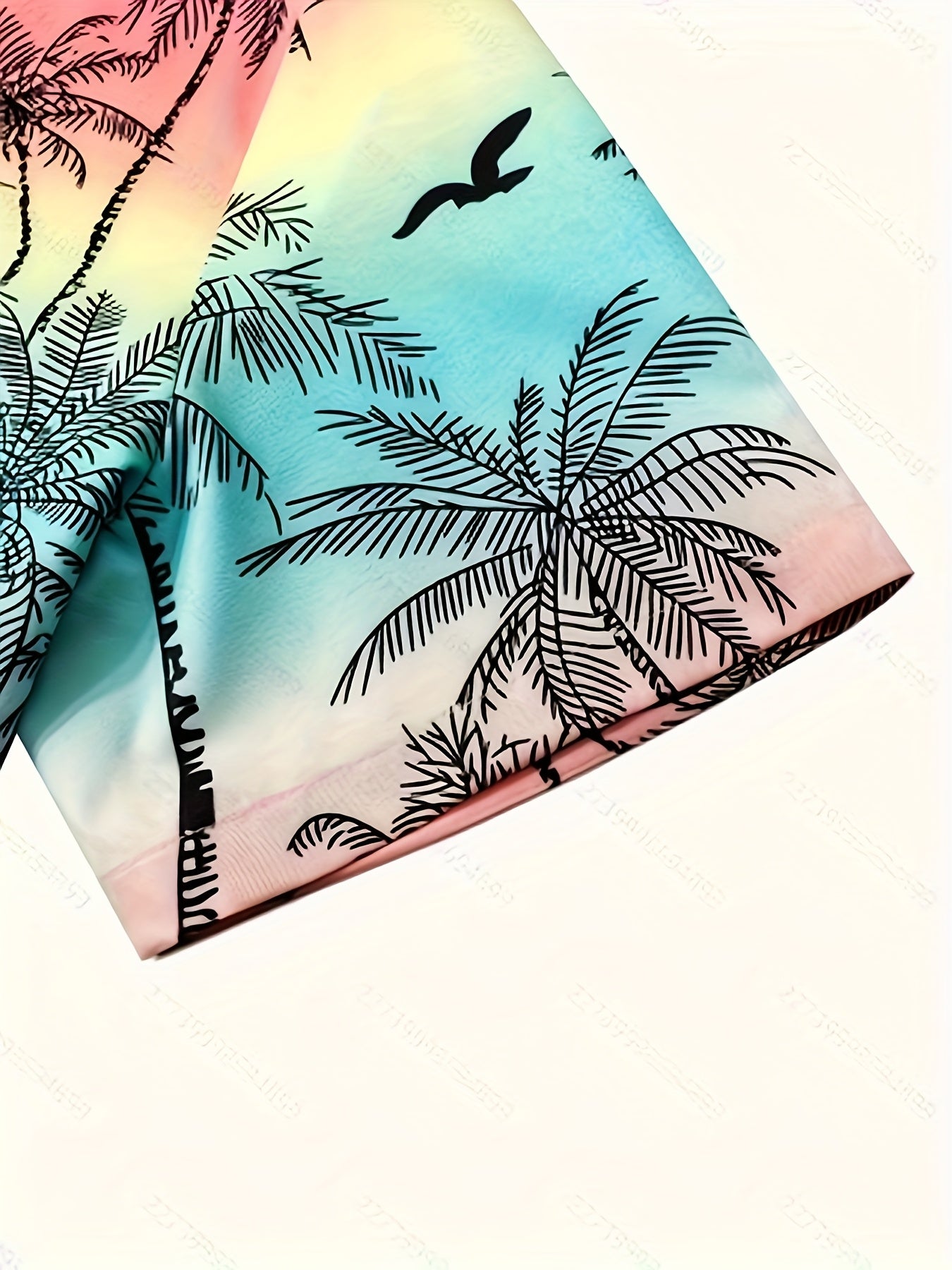 3pcs Men's Tropical Floral & Palm Tree Print Short Sleeve Shirts - Casual, Comfortable Summer Button-Up Dress Shirts in Black, White, & Beige - Perfect Gift for Him